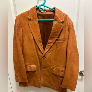 London Fog Brown Leather Blazer